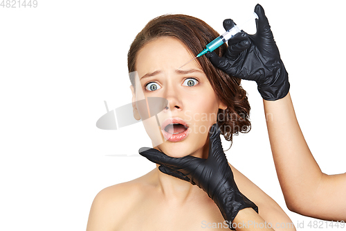 Image of girl getting beauty injection