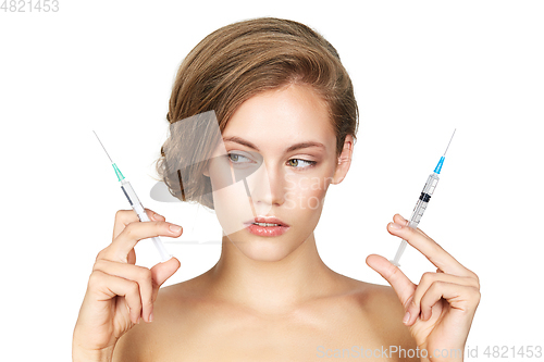 Image of girl getting beauty injection