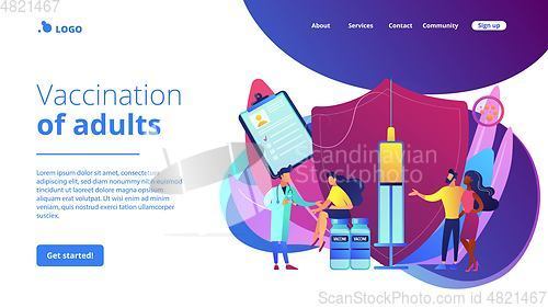 Image of Vaccination of adults concept landing page.