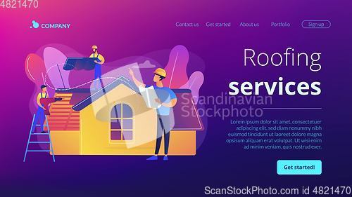 Image of Roofing services concept landing page