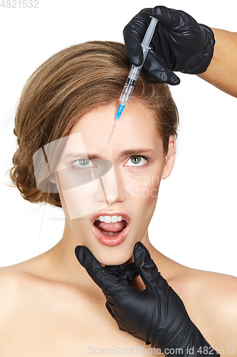 Image of girl getting beauty injection