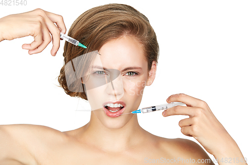 Image of girl getting beauty injection