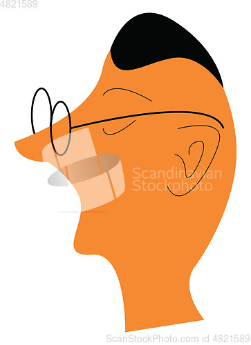 Image of Clipart of a man wearing round eyeglasses vector color drawing o