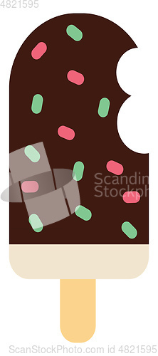 Image of Chocolate dipped ice-cream with sprinkles vector or color illust