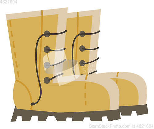 Image of A yellow boots, vector color illustration.