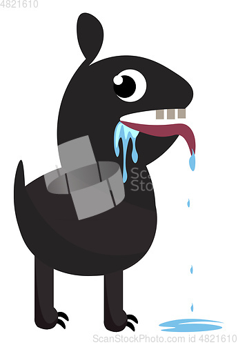 Image of Clipart of a dog drooling saliva out from the mouth/Slobbery dog