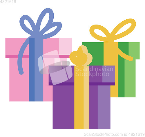 Image of Beautiful wrapped gifts at a birthday party celebration vector c