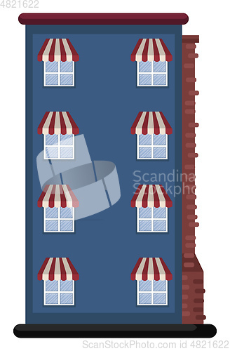 Image of Cartoon blue building vector illustartion on white background