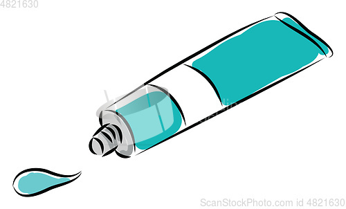 Image of Blue tube of toothpaste illustration color vector on white backg
