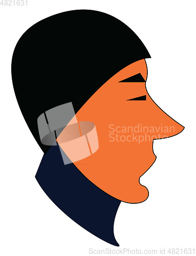 Image of Sad boy in green clothes vector or color illustration