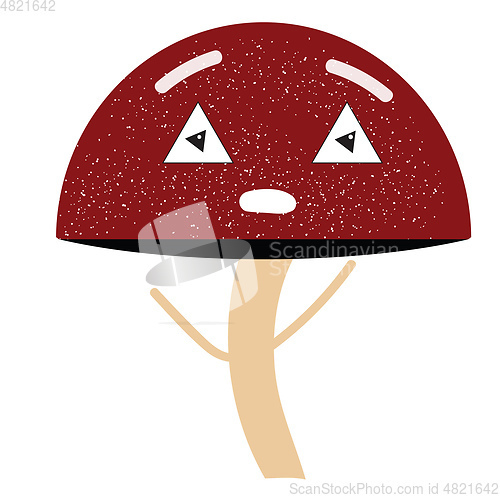 Image of Emoji of a tired mushroom vector or color illustration