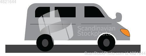 Image of Clipart of a white long passenger car with multiple windows vect