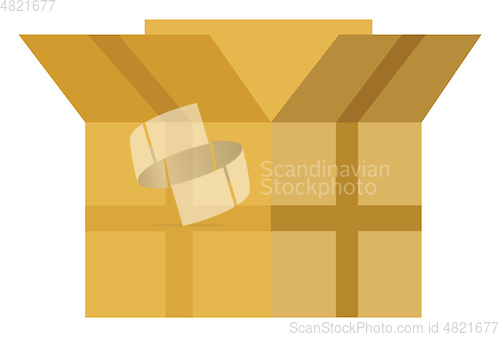 Image of An open rectangular brown cardboard box with a plus symbol is ge