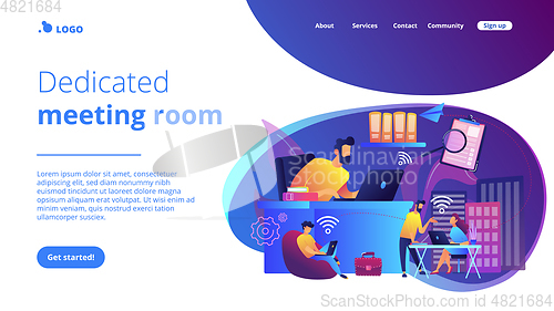 Image of On-demand urban workspace concept landing page.