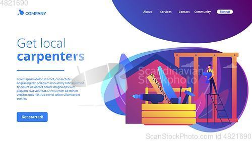 Image of Carpenter services concept landing page