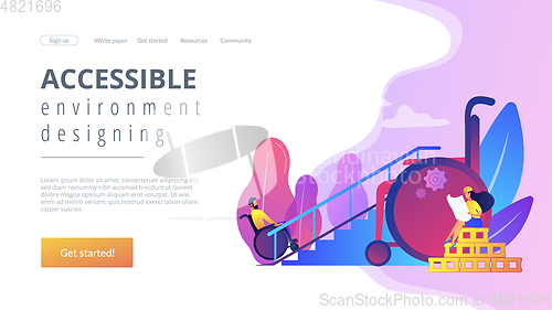 Image of Accessible environment designing concept landing page