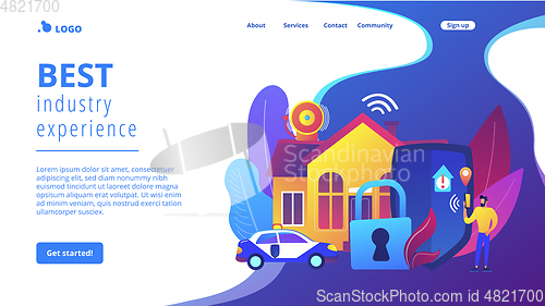 Image of Security systems design concept landing page