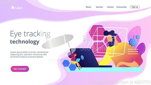 Image of Eye tracking technology concept landing page.