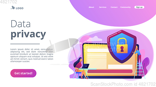 Image of Data privacy concept landing page.