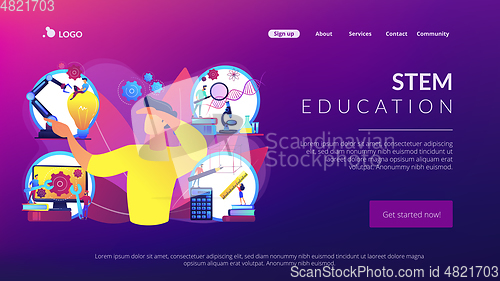 Image of STEM education concept landing page