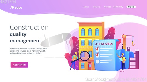 Image of Construction quality control concept landing page