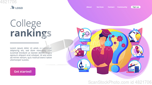 Image of College choice concept landing page