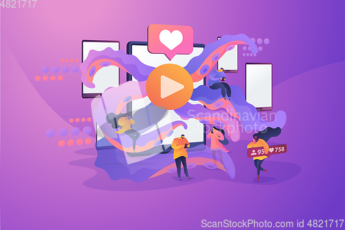 Image of Smartphone addiction concept vector illustration.