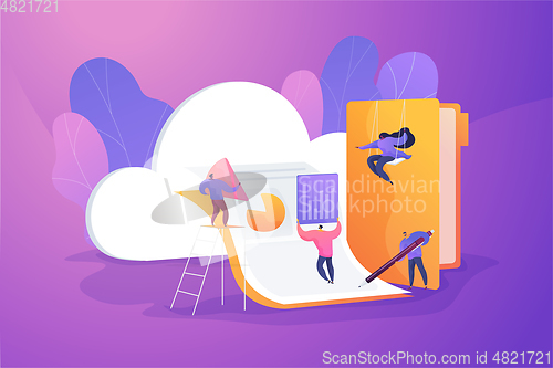 Image of Cloud collaboration vector illustration.