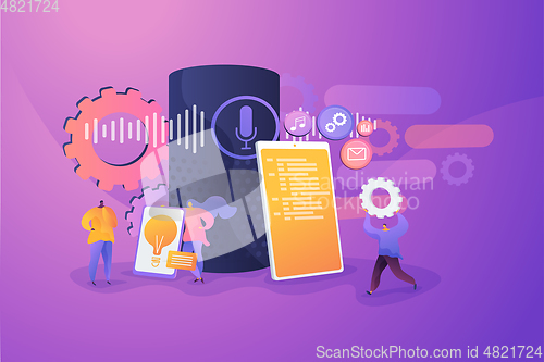 Image of Smart speaker apps development concept vector illustration.