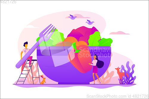 Image of Raw veganism concept vector illustration.