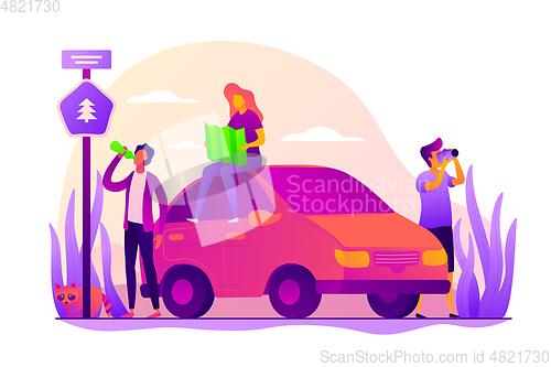 Image of Road trip vector concept vector illustration.