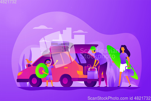 Image of Family vacation vector concept vector illustration.