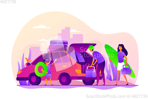 Image of Family vacation vector concept vector illustration.