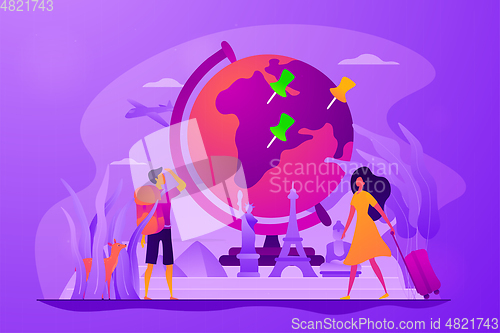 Image of Traveling the world vector concept vector illustration.