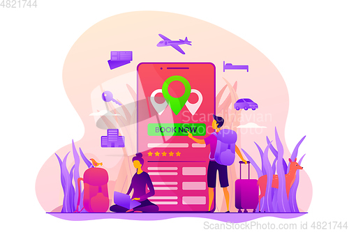 Image of Online booking services vector concept vector illustration.