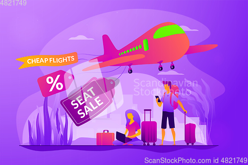 Image of Low cost flights vector concept vector illustration.