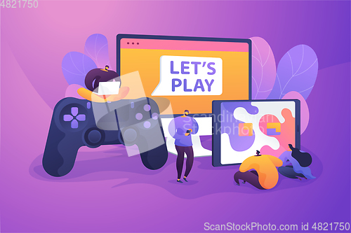 Image of Cross-platform play vector illustration.