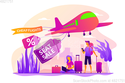Image of Low cost flights vector concept vector illustration.