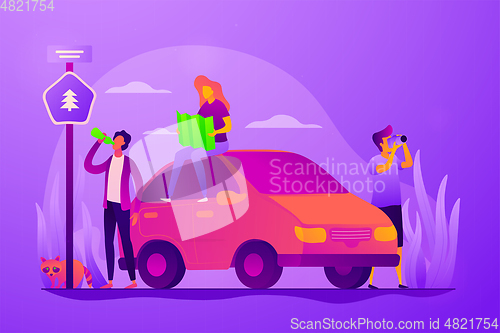 Image of Road trip vector concept vector illustration.