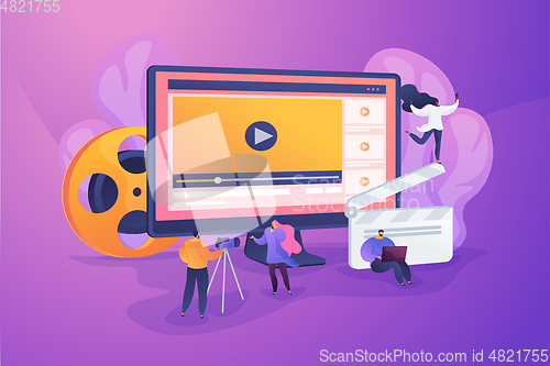 Image of Video content marketing concept vector illustration.