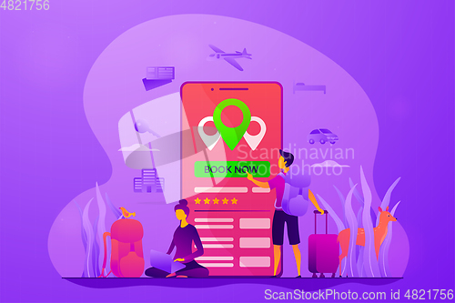 Image of Online booking services vector concept vector illustration.