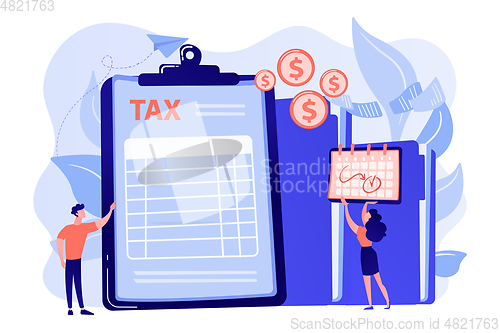 Image of Tax form concept vector illustration.