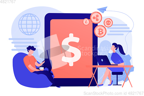 Image of Digital currency concept vector illustration.