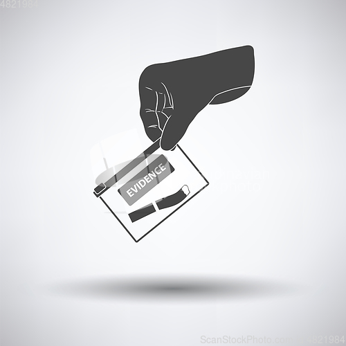 Image of Hand holding evidence pocket icon