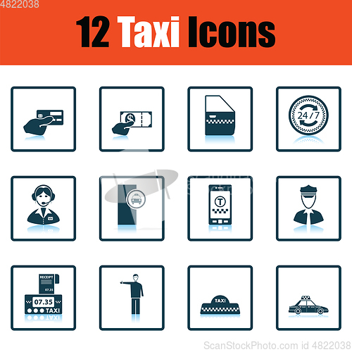 Image of Set of twelve Taxi icons