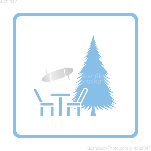 Image of Park seat and pine tree icon