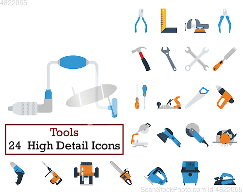 Image of Set of 24 Tools Icons