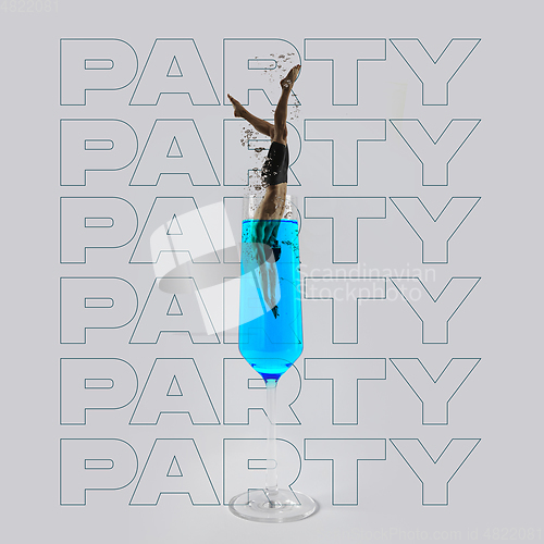 Image of Contemporary art collage, modern design. Party mood