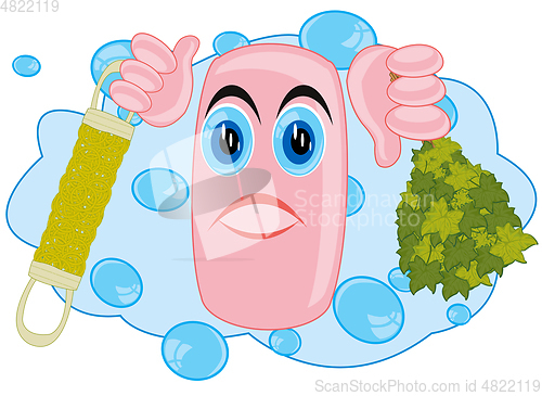 Image of Soap cartoon on white background is insulated