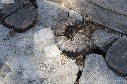 Image of Old foundation, close-up